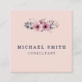 Aangepaste minimalistische moderne QR-code Logo Vierkante Visitekaartje (Voorkant)