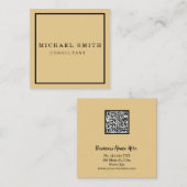 Aangepaste minimalistische moderne QR-code Logo Vierkante Visitekaartje (Voorkant / Achterkant)