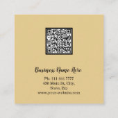 Aangepaste minimalistische moderne QR-code Logo Vierkante Visitekaartje (Achterkant)
