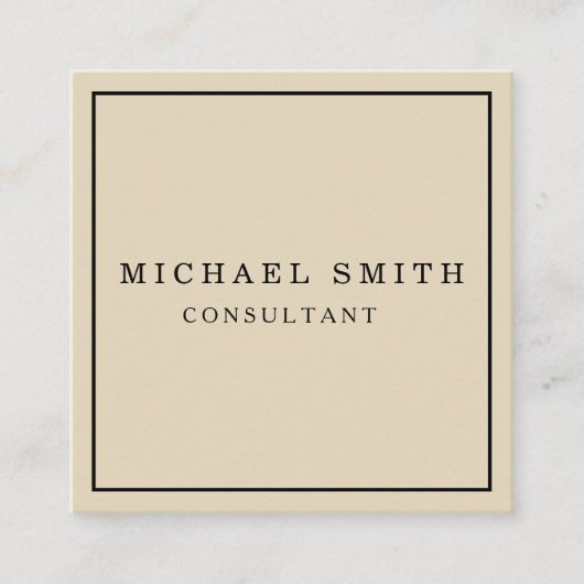 Aangepaste minimalistische moderne QR-code Logo Vierkante Visitekaartje (Voorkant)