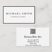 Aangepaste minimalistische moderne QR-code Logo Visitekaartje (Voorkant / Achterkant)