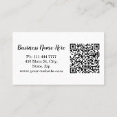 Aangepaste minimalistische moderne QR-code Logo Visitekaartje (Achterkant)