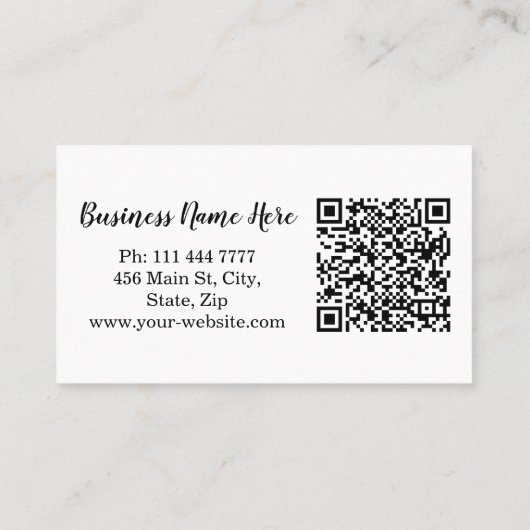 Aangepaste minimalistische moderne QR-code Logo Visitekaartje (Achterkant)