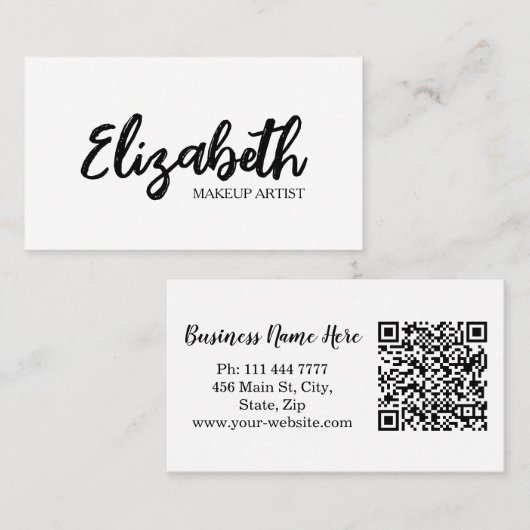 Aangepaste minimalistische moderne QR-code Logo Visitekaartje (Voorkant / Achterkant)