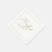 Aangepaste minimalistische monogram bruiloft serve servet (Hoek)