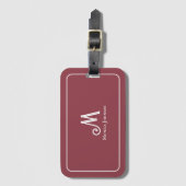 Aangepaste minimalistische monogram naam Luscious  Bagagelabel (Voorkant (verticaal))