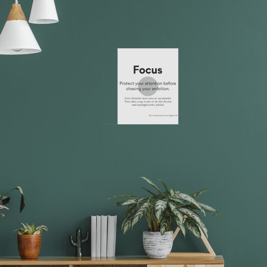 Aangepaste Minimalistische Motivatieposter met Foc Poster (Woonkamer 1)
