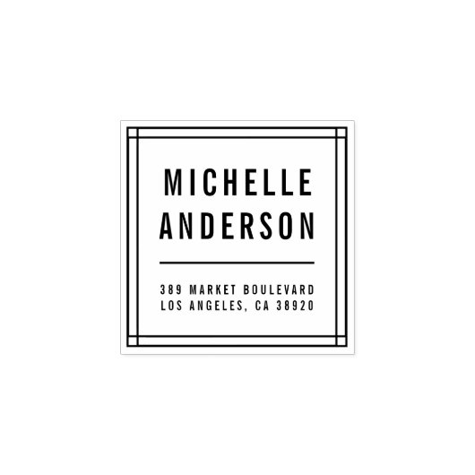 Aangepaste minimalistische naam typografie retoura rubberstempel (Afrduk)