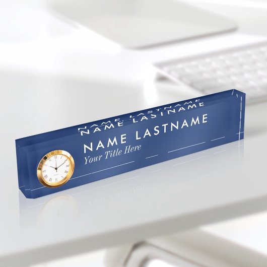 Aangepaste minimalistische Navy Blue Basic Naam Bo Naambordje