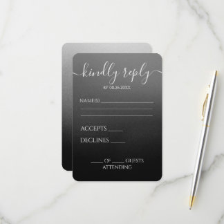 Aangepaste Minimalistische Ombré Fade Trouwdag RSVP Kaartje