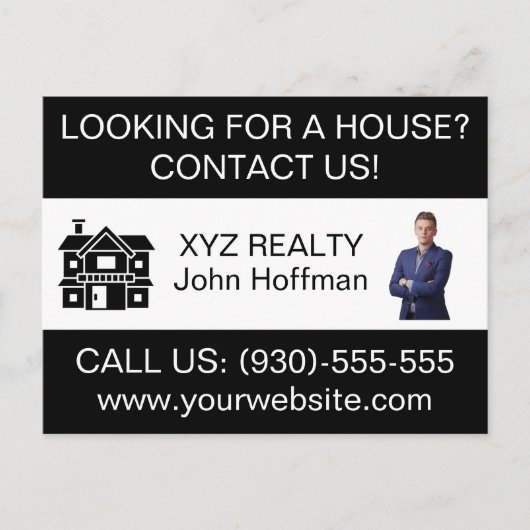 Aangepaste minimalistische onroerend goed Logo pro Briefkaart (Voorkant)