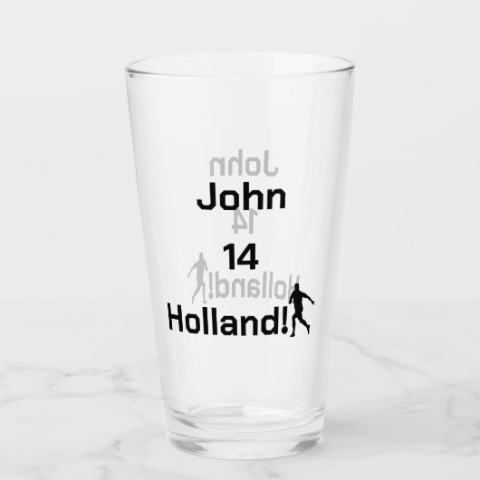 Aangepaste Minimalistische Oranje Supporter Glas (Voorkant)