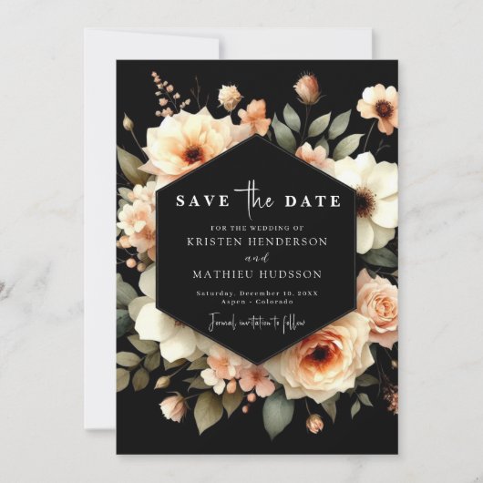 Aangepaste minimalistische perzik bruiloft save the date (Voorkant)