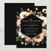 Aangepaste minimalistische perzik bruiloft save the date (Voorkant / Achterkant)