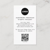 Aangepaste minimalistische professionele Logo QR-c Visitekaartje (Voorkant)