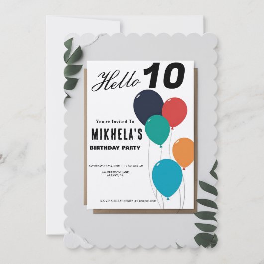 Aangepaste minimalistische retro ballons verjaarda kaart (Voorkant)