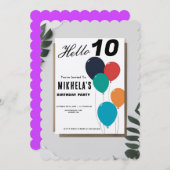 Aangepaste minimalistische retro ballons verjaarda kaart (Voorkant / Achterkant)