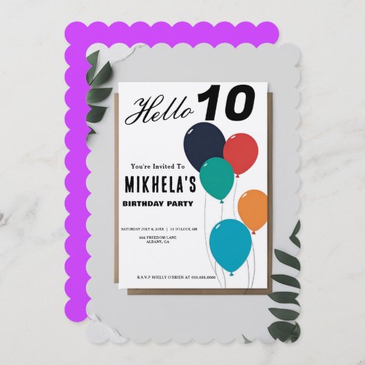 Aangepaste minimalistische retro ballons verjaarda kaart (Voorkant / Achterkant)