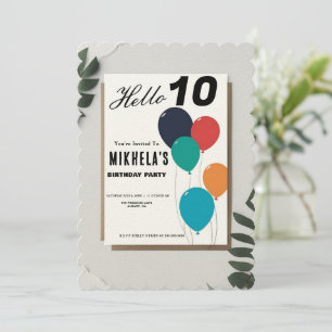 Aangepaste minimalistische retro ballons verjaarda kaart