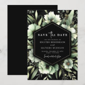 Aangepaste minimalistische romantische salie groen save the date (Voorkant / Achterkant)