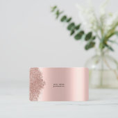 Aangepaste minimalistische Roos gouden glitter Visitekaartje (Staand voorkant)