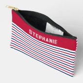 Aangepaste minimalistische roze en blauwe strepen  etui (Open)