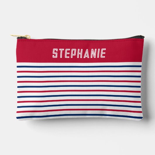 Aangepaste minimalistische roze en blauwe strepen  etui (Voorkant)