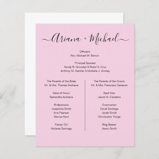 Aangepaste minimalistische roze zwarte eenvoudige  (Voorkant / Achterkant)