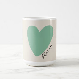 Aangepaste minimalistische Seafoam Green Mint Hear Koffiemok