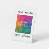 Aangepaste minimalistische Sjabloon Business Logo Reclamebord Met Voetstuk (Voorkant)