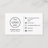 Aangepaste minimalistische social media-pictogramm visitekaartje (Voorkant)