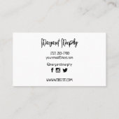 Aangepaste minimalistische sociale media-Kaart Visitekaartje (Achterkant)