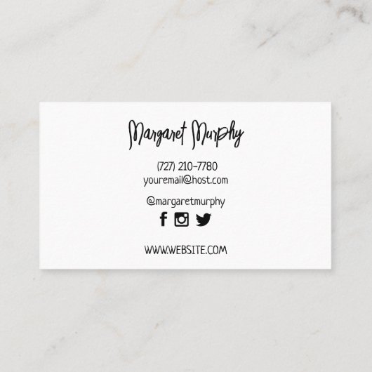 Aangepaste minimalistische sociale media-Kaart Visitekaartje (Achterkant)