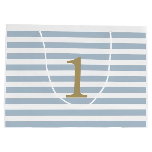 Aangepaste minimalistische strepen teddybeer groot cadeauzakje (Achterkant)