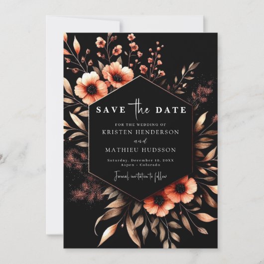 Aangepaste minimalistische terracotta bruiloft save the date (Voorkant)