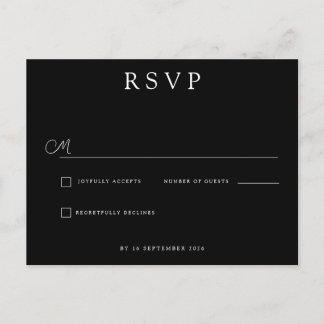 Aangepaste minimalistische trouw-RSVP Aankondigingskaart