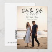 Aangepaste Minimalistische Trouwfoto Save the Date Kaart (Voorkant / Achterkant)