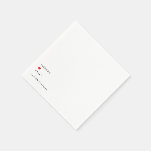 Aangepaste Minimalistische Trouwservetten Servet (Hoek)