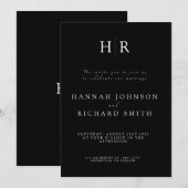 Aangepaste minimalistische trouwuitnodiging kaart (Voorkant / Achterkant)