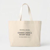 Aangepaste Minimalistische Typografie Seizoensarch Grote Tote Bag (Voorkant)