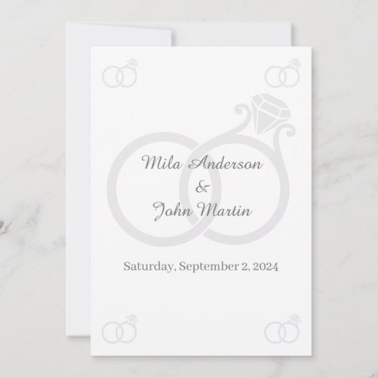 Aangepaste minimalistische uitnodiging tot weduwen (Achterkant)