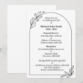 Aangepaste minimalistische uitvaart Kaart (Voorkant / Achterkant)