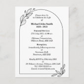 Aangepaste minimalistische uitvaart Kaart (Voorkant)