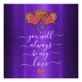 Aangepaste minimalistische verstrengelde harten on perfect poster (Voorkant)