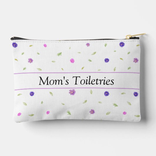 Aangepaste Minimalistische Waterverf Bloemen Acces Etui (Achterkant)