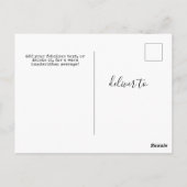 Aangepaste minimalistische witte universele groete briefkaart (Achterkant)