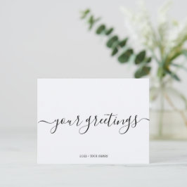 Aangepaste Minimalistische Witte Universele Groetj Briefkaart