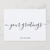 Aangepaste Minimalistische Witte Universele Groetj Briefkaart (Voorkant)