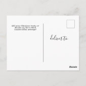 Aangepaste minimalistische witte universele groetk briefkaart (Achterkant)