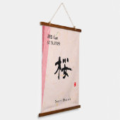 Aangepaste Minimalistische Zen Japanse Kanji Kalli Hangend Wandkleed (Gebogen)